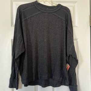NWT Free People Movement dark heathered grey long sleeve tunic top,